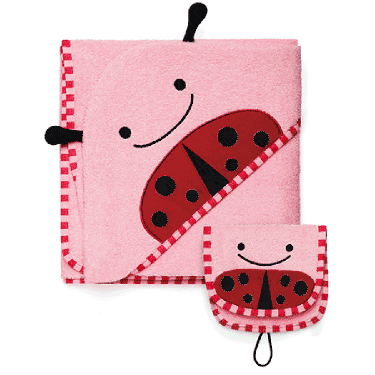 Skip Hop ZOO Hooded Towel & Mitt Set - Ladybug