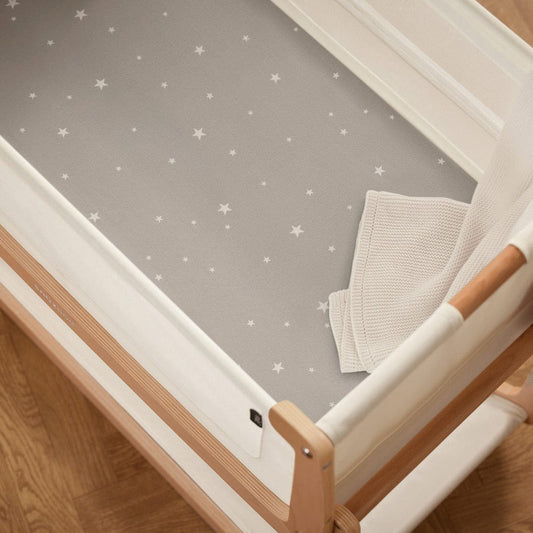 Snuz Bassinet Fitted Sheets, 2 Pack - Grey/Star - USBD028BR