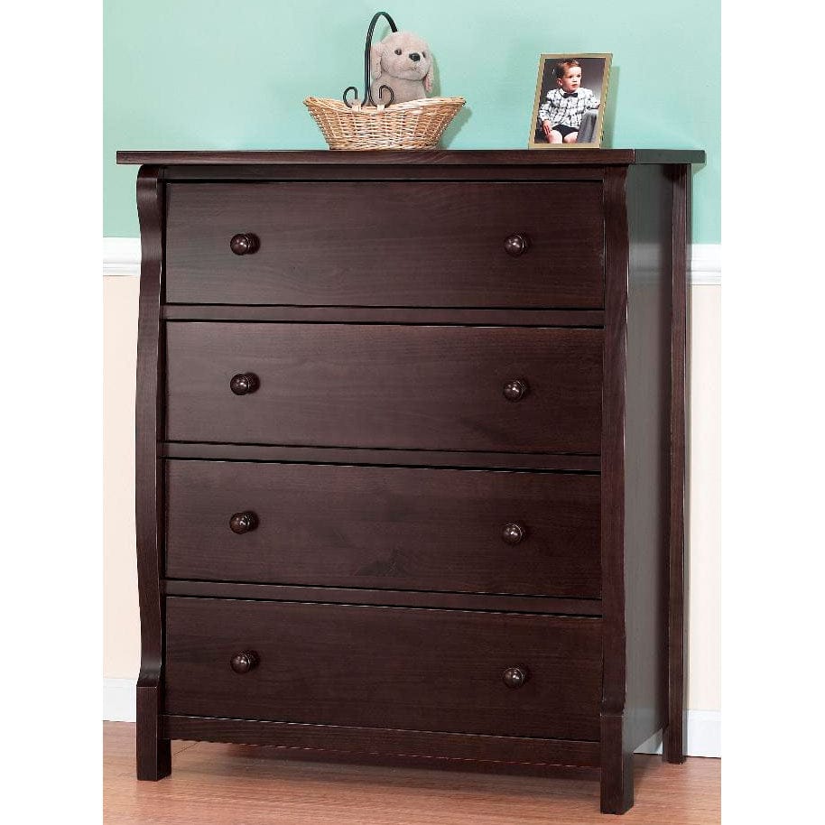 Sorelle Tuscany 2 Piece Nursery Set in Espresso - Crib & 4 Drawer Dresser