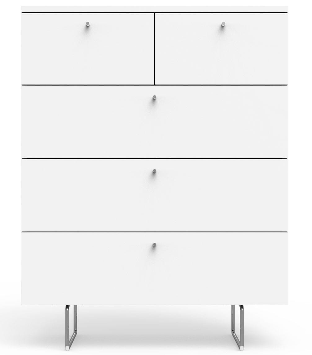 Spot On Square Alto 5 Drawer Dresser - White - ALTO5DRAWER34WH