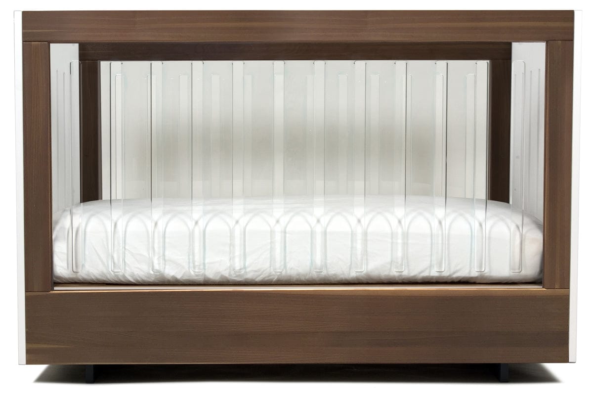Spot On Square Roh Crib - White/Walnut - 2 Sides Acrylic - RC13001-WW2