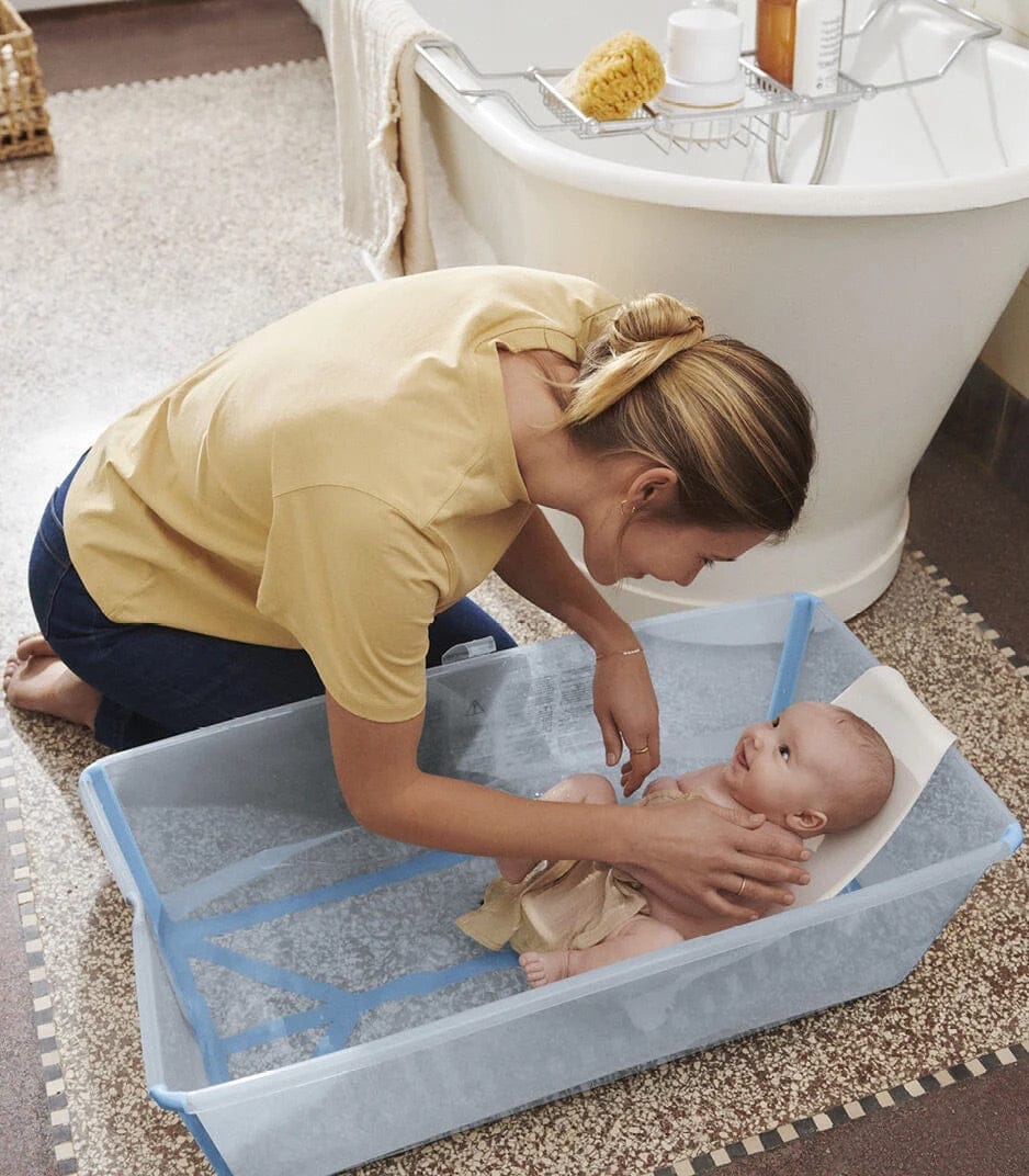 Stokke Flexi Bath X-Large Heat Sensitive Tub + Newborn Support - Ocean Blue - 639713