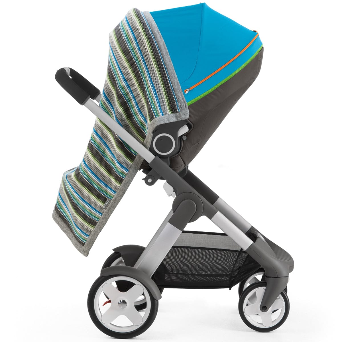 Stokke Stroller Blanket - Grey & Blue