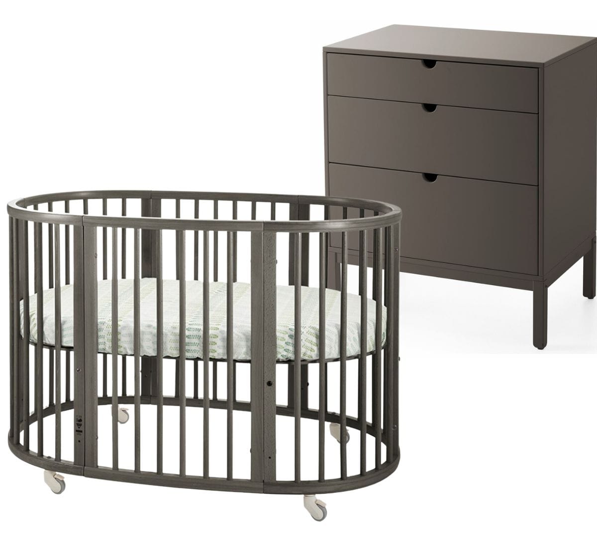 Stokke Sleepi Crib + Home Dresser Bundle - Hazy Grey / Hazy Grey - 104310-440502