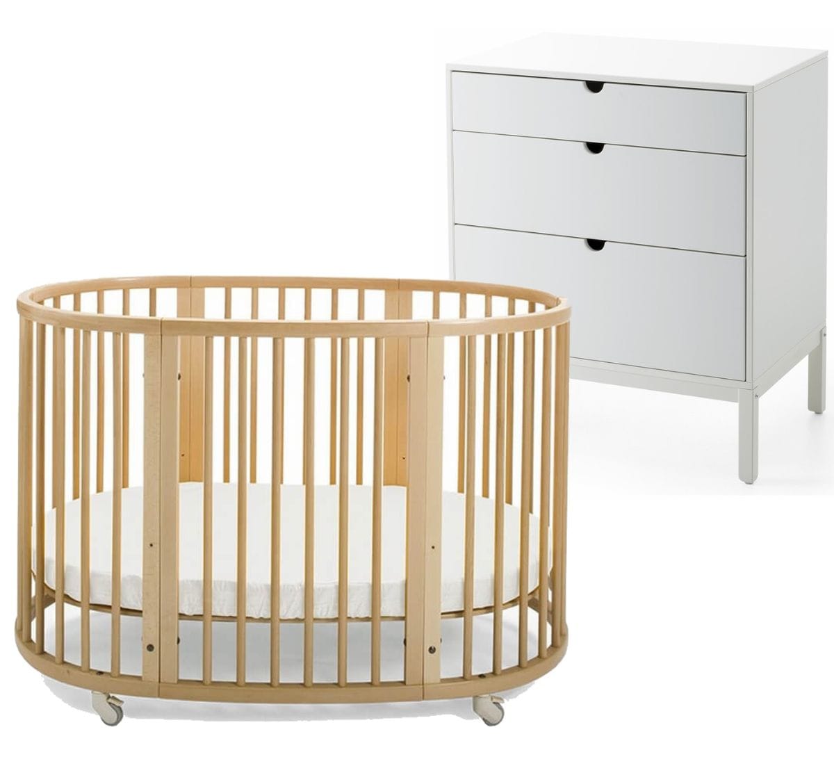 Stokke Sleepi Crib + Home Dresser Bundle - Natural / White - 104301-440501