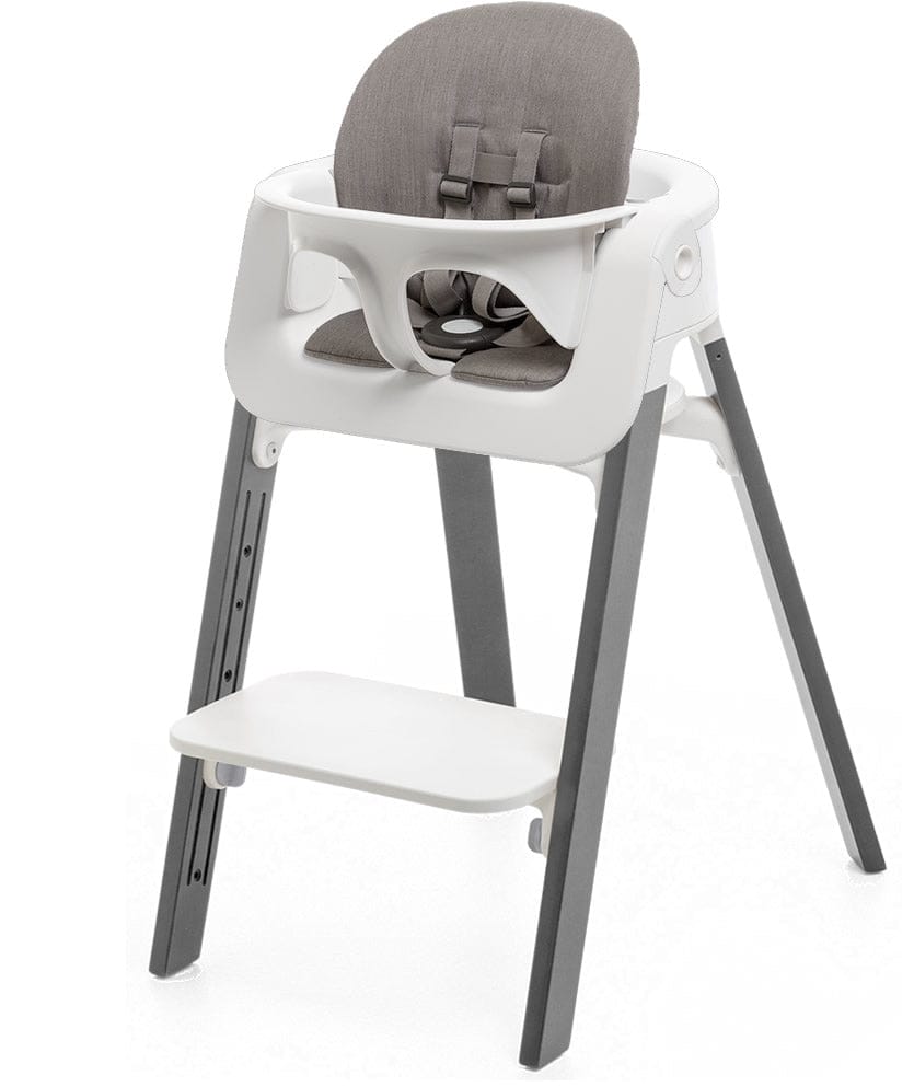 Stokke Steps Chair + Cushion (No Tray) - White/Storm Grey/Greige - STHCCSHNOTRY-WHTSTRMGRYGRGE