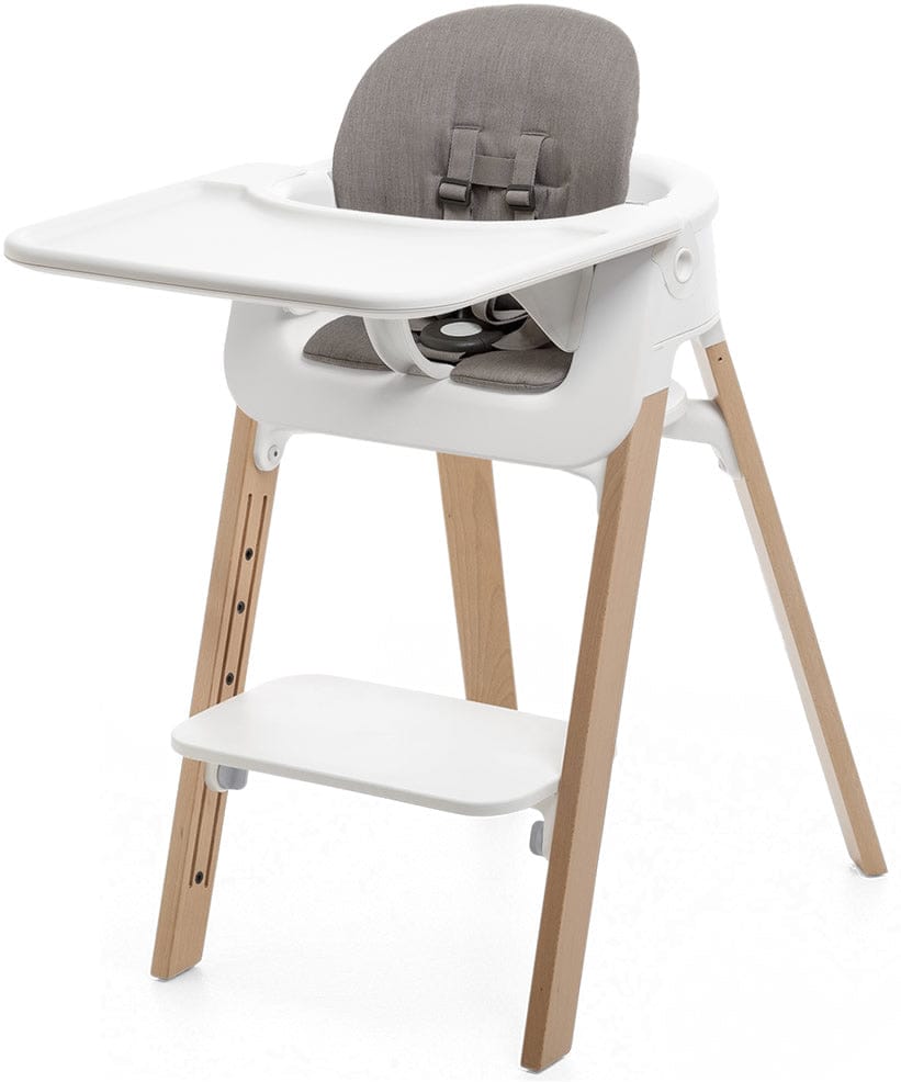 Stokke Steps Complete High Chair with Cushion - White/Natural/Greige