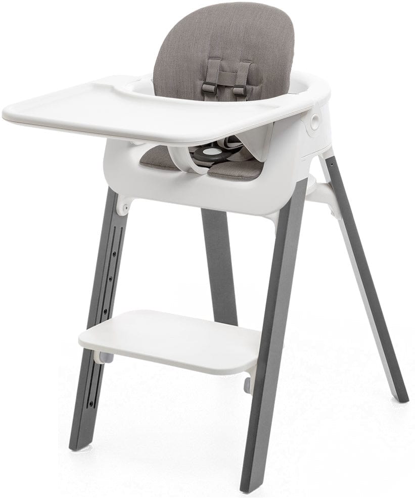 Stokke Steps Complete High Chair with Cushion - White/Storm Grey/Greige
