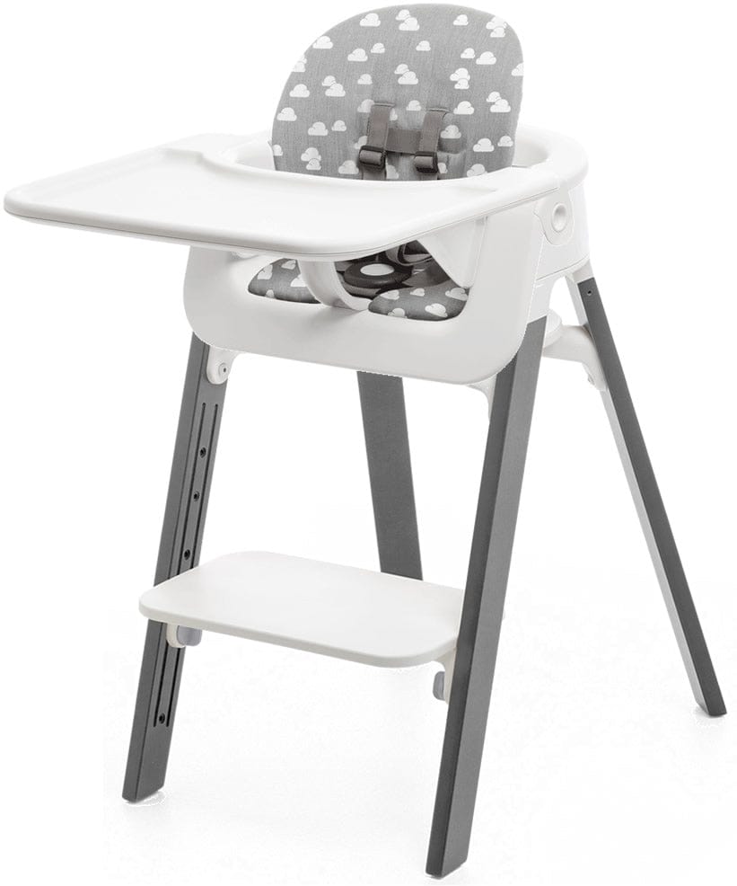 Stokke Steps Complete High Chair with Cushion - White/Storm Grey/Grey Clouds