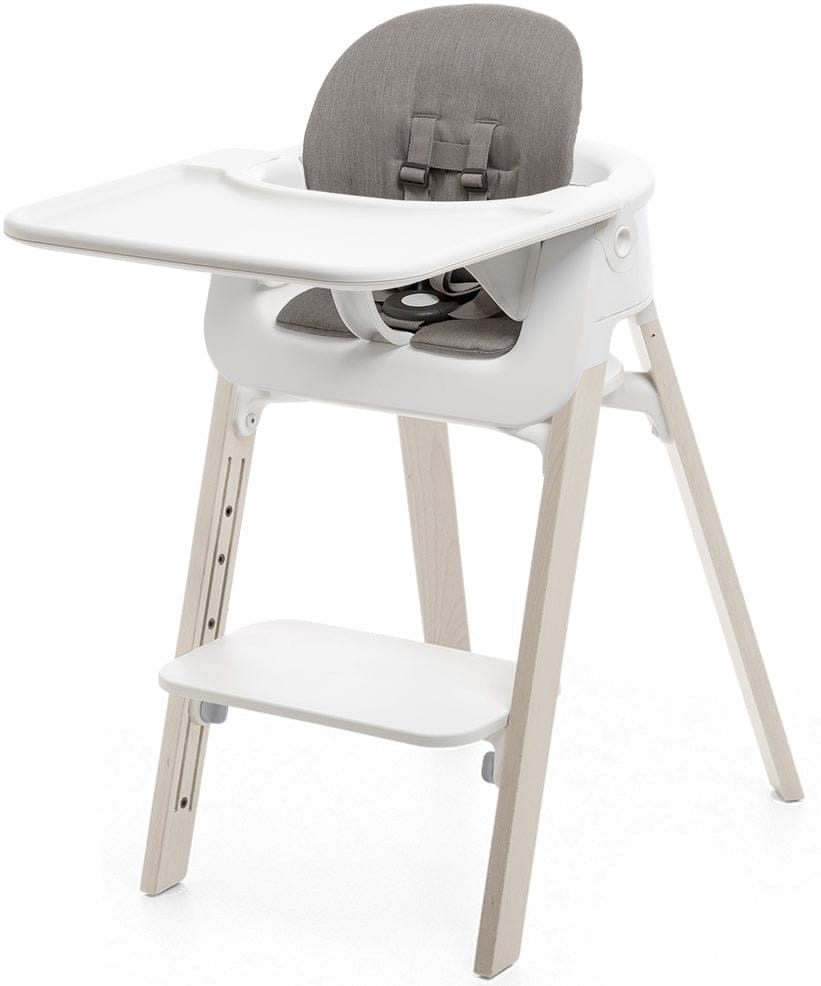 Stokke Steps Complete High Chair with Cushion - White/Whitewash/Greige