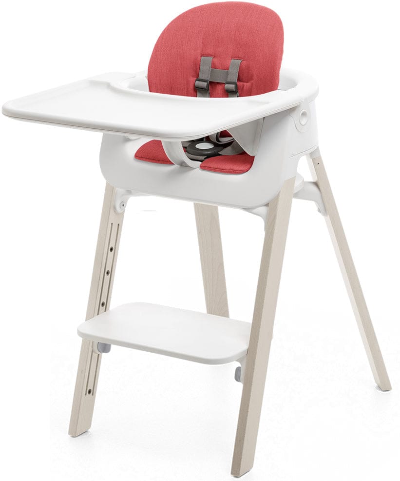Stokke Steps Complete High Chair with Cushion - White/Whitewash/Red