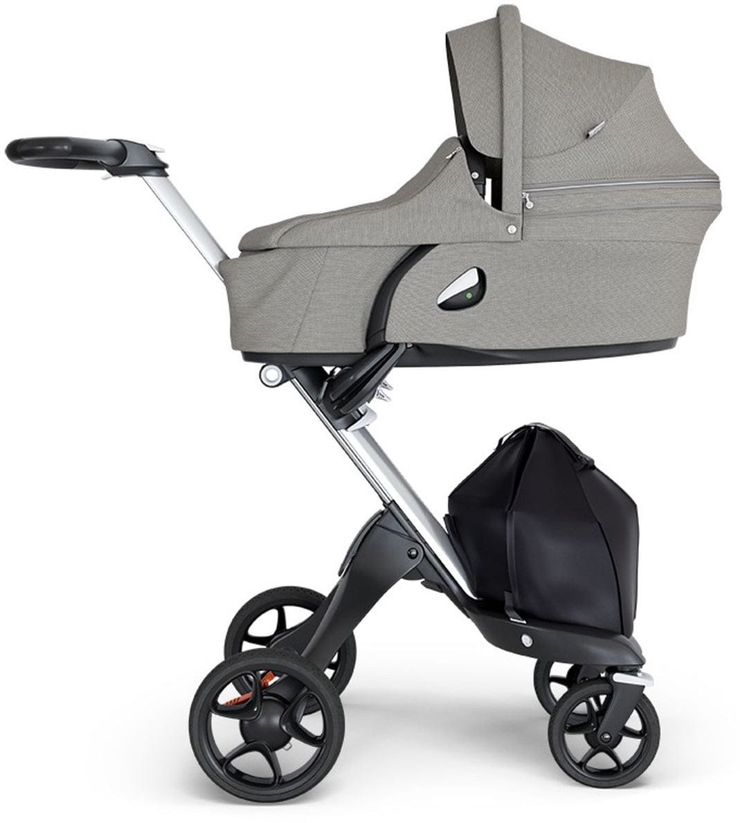 Stokke V6 Xplory Stroller - Brushed Grey/Silver/Black