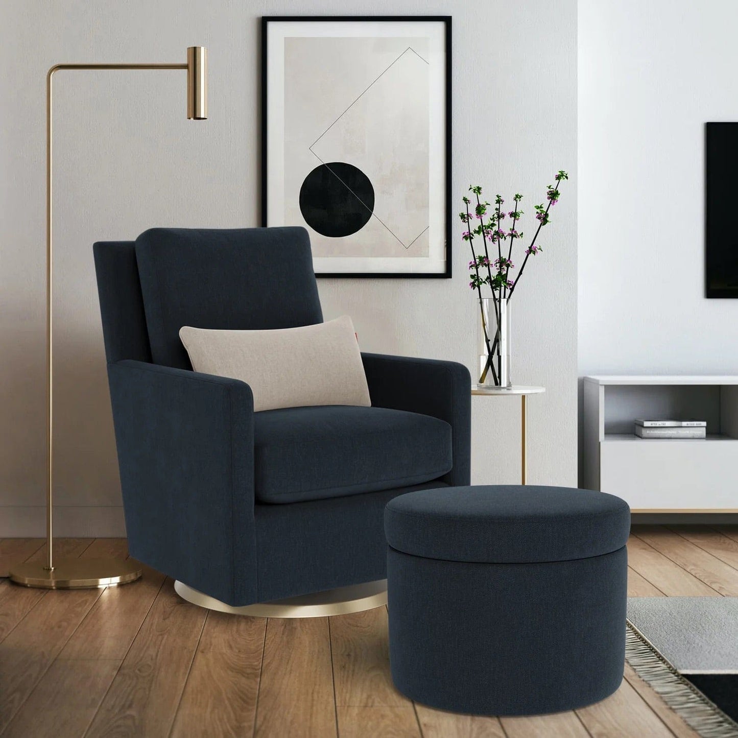 Monte Design Round Storage Ottoman -