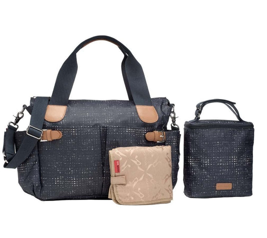 Storksak Kay Diaper Bag - Crosshatch Navy - SK6990