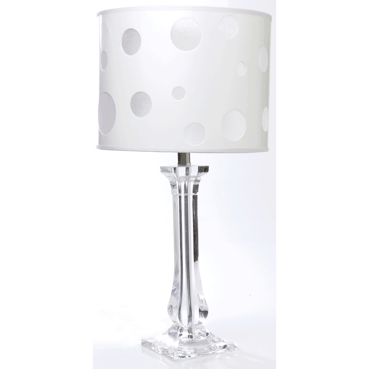 Sweet Potato Lamp - Clear Lucite Base with Dot Shade