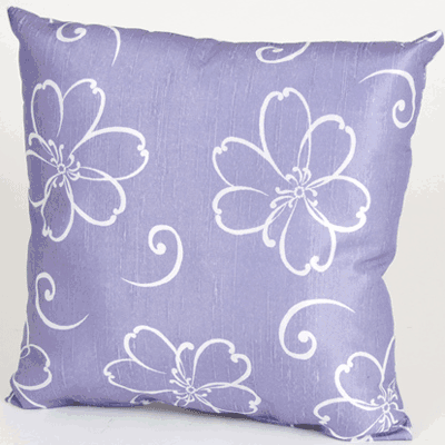 Sweet Potato LuLu White Flower on Lavender Ground Pillow - 41815