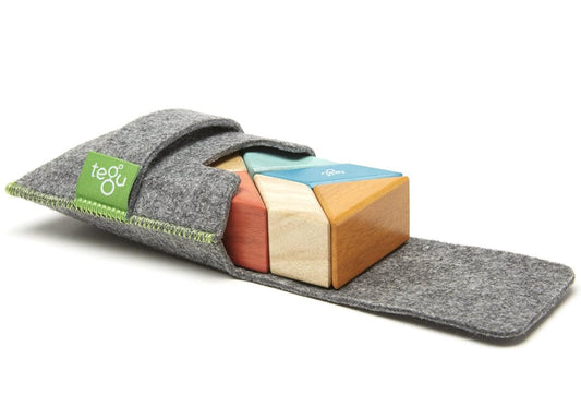 Tegu Pocket Pouch Prism 6 Piece Magnetic Blocks - Sunset - PPP-SNS-508T
