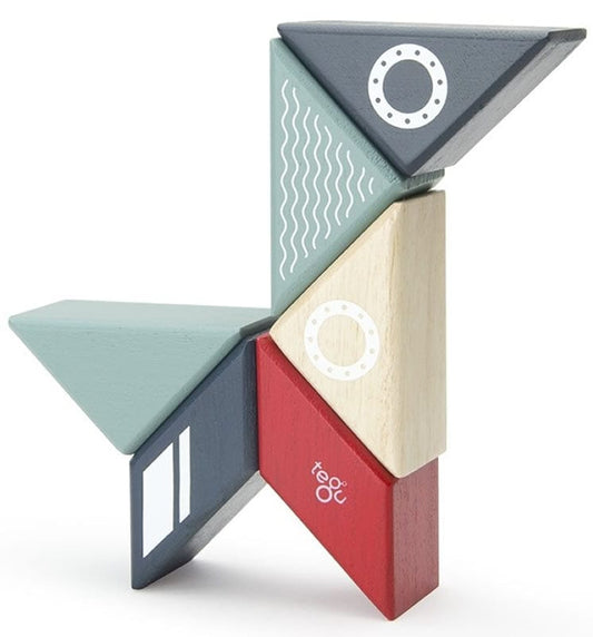 Tegu Travel Pals 6 Piece Magnetic Blocks - Tugboat - PAL-TBT-706T