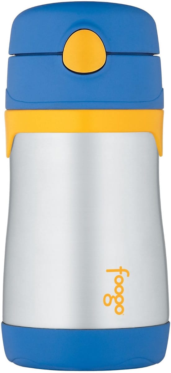 Thermos Foogo 10 oz Vacuum Insulated Stainless Steel Straw Bottle - Blue/Yellow