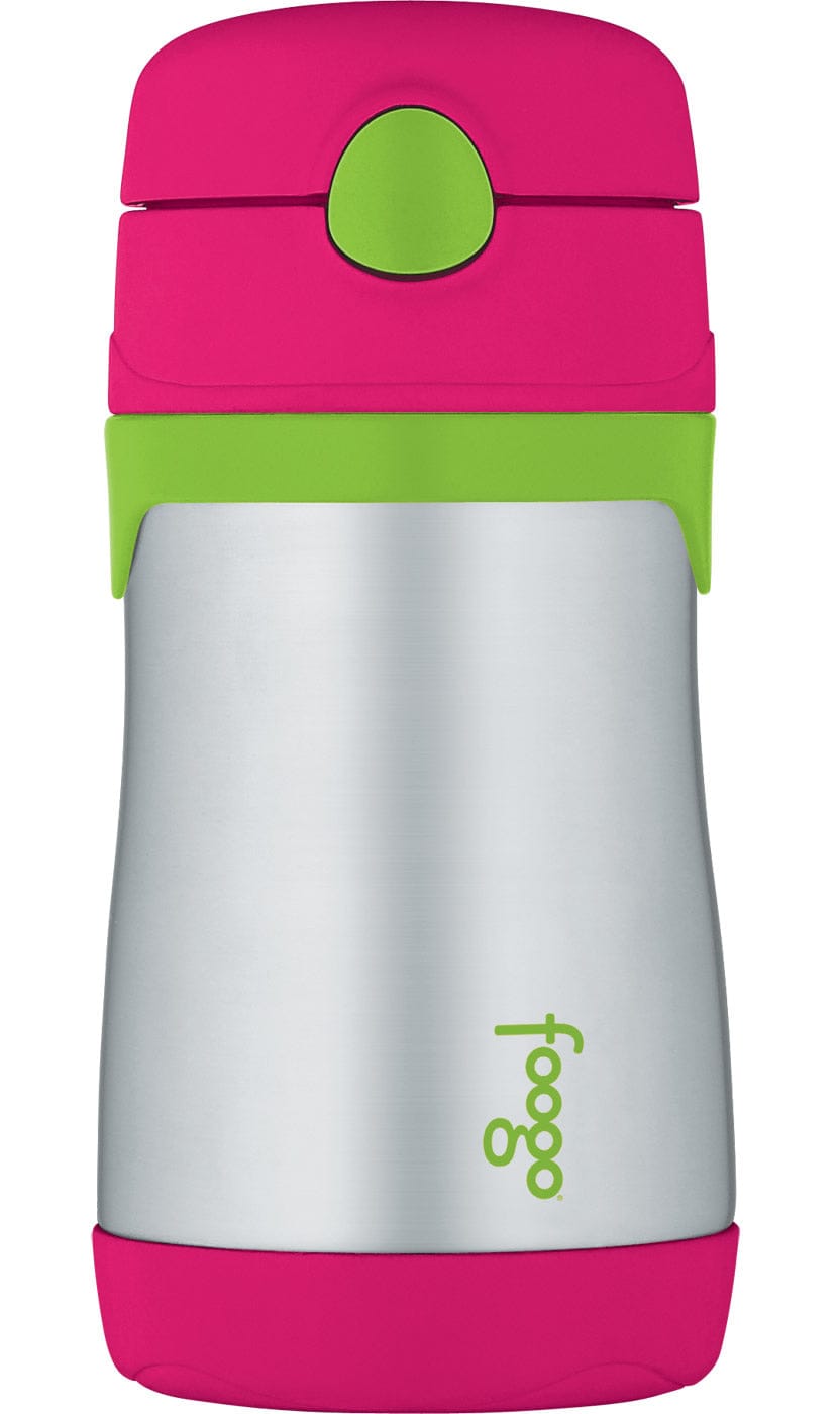 Thermos Foogo 10 oz Vacuum Insulated Stainless Steel Straw Bottle - Watermelon/Green