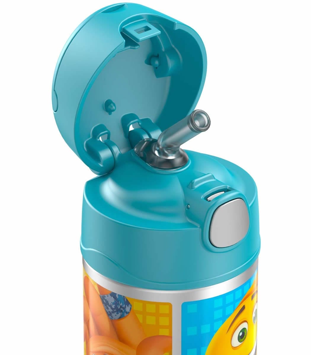 Thermos FUNtainer Vacuum Insulated Stainless Steel Straw Water Bottle 12oz - Emoji Movie