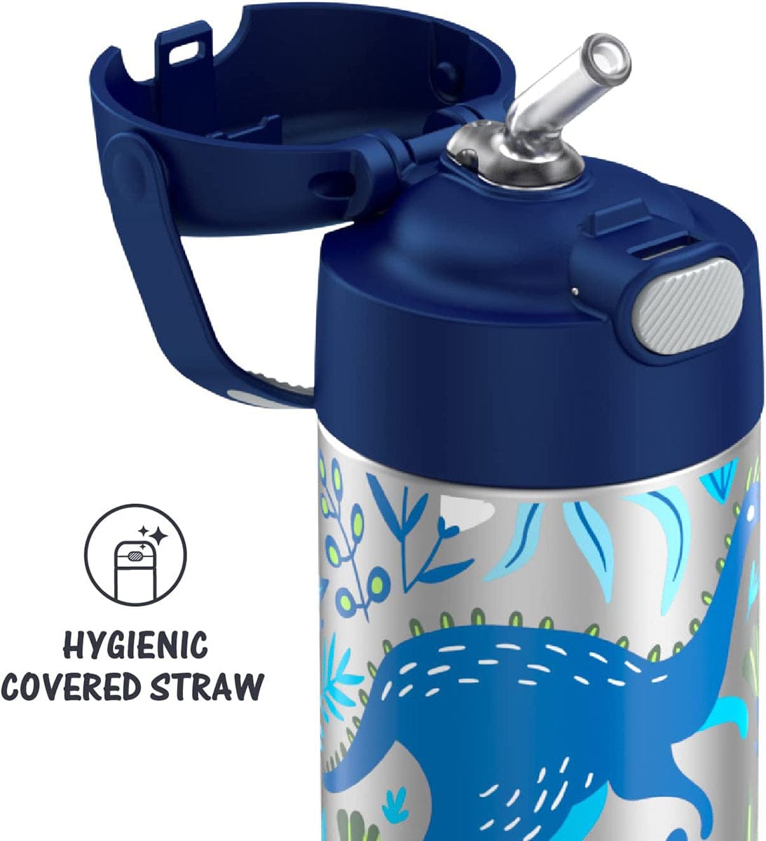 Thermos FUNtainer Vacuum Insulated Stainless Steel Straw Water Bottle, 12oz - Dinosaur Kingdom - F4102DK6