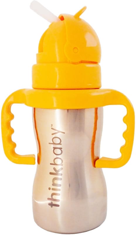 Thinkbaby Thinkster of Steel 9 oz Straw Cup - Yellow