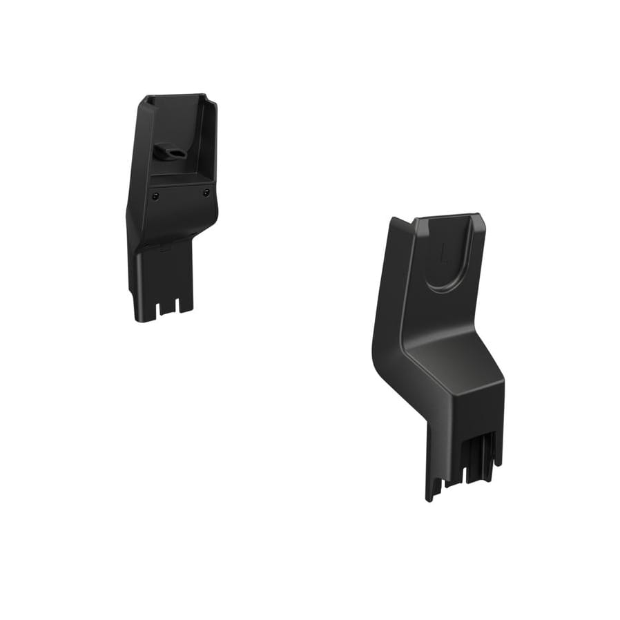 Black plastic stroller car seat adapters