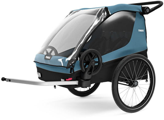 Thule Courier Bicycle Trailer + Stroller Cargo Bundle - Aegean Blue / Black - 10102006