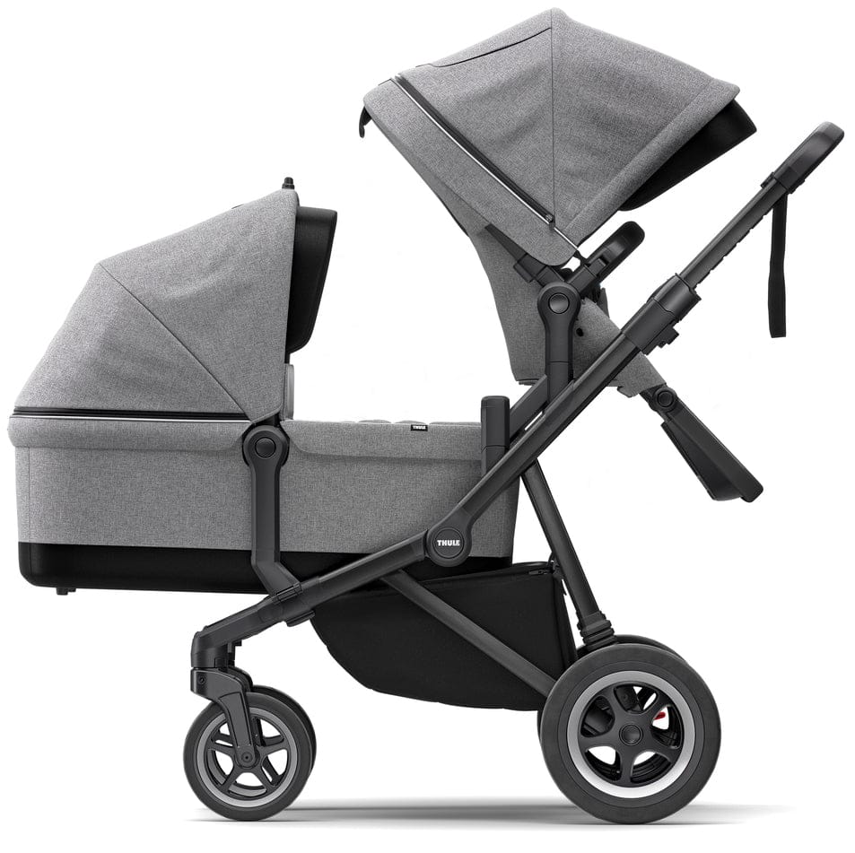 Thule Sleek Single-to-Double Stroller & Bassinet - Black / Grey Melange - 11000021-11000100