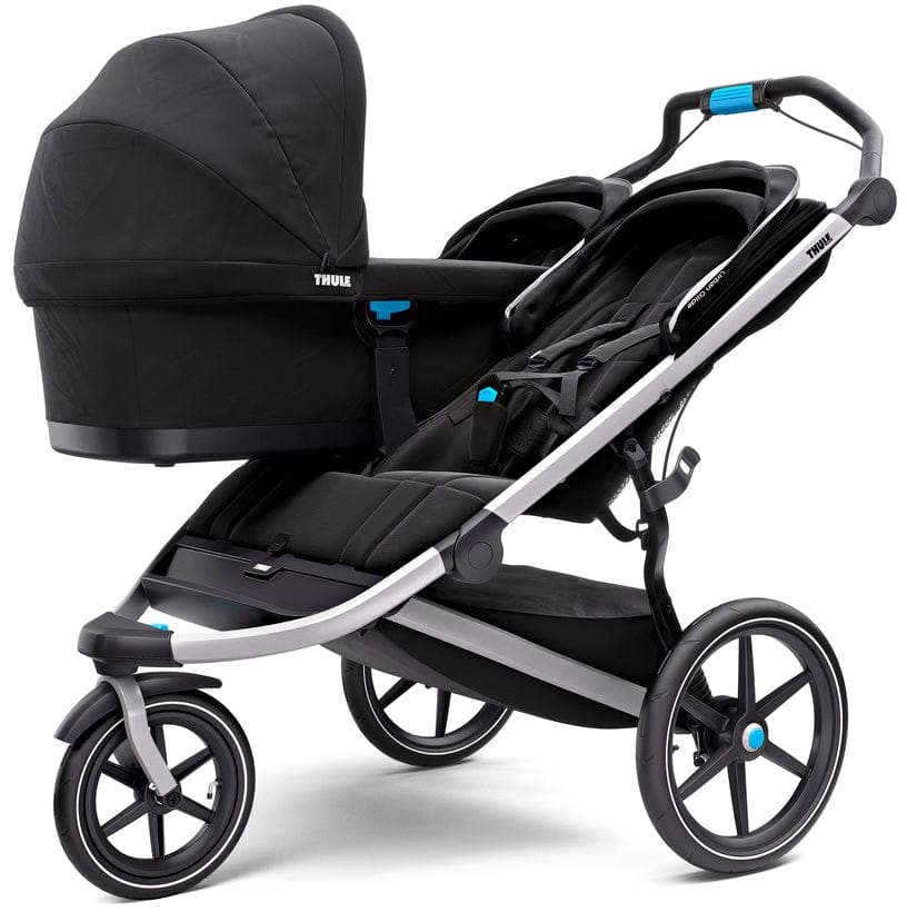Thule Urban Glide 2 Double Jogging Stroller + Bassinet Bundle - Black / Black - 10101951-20110748
