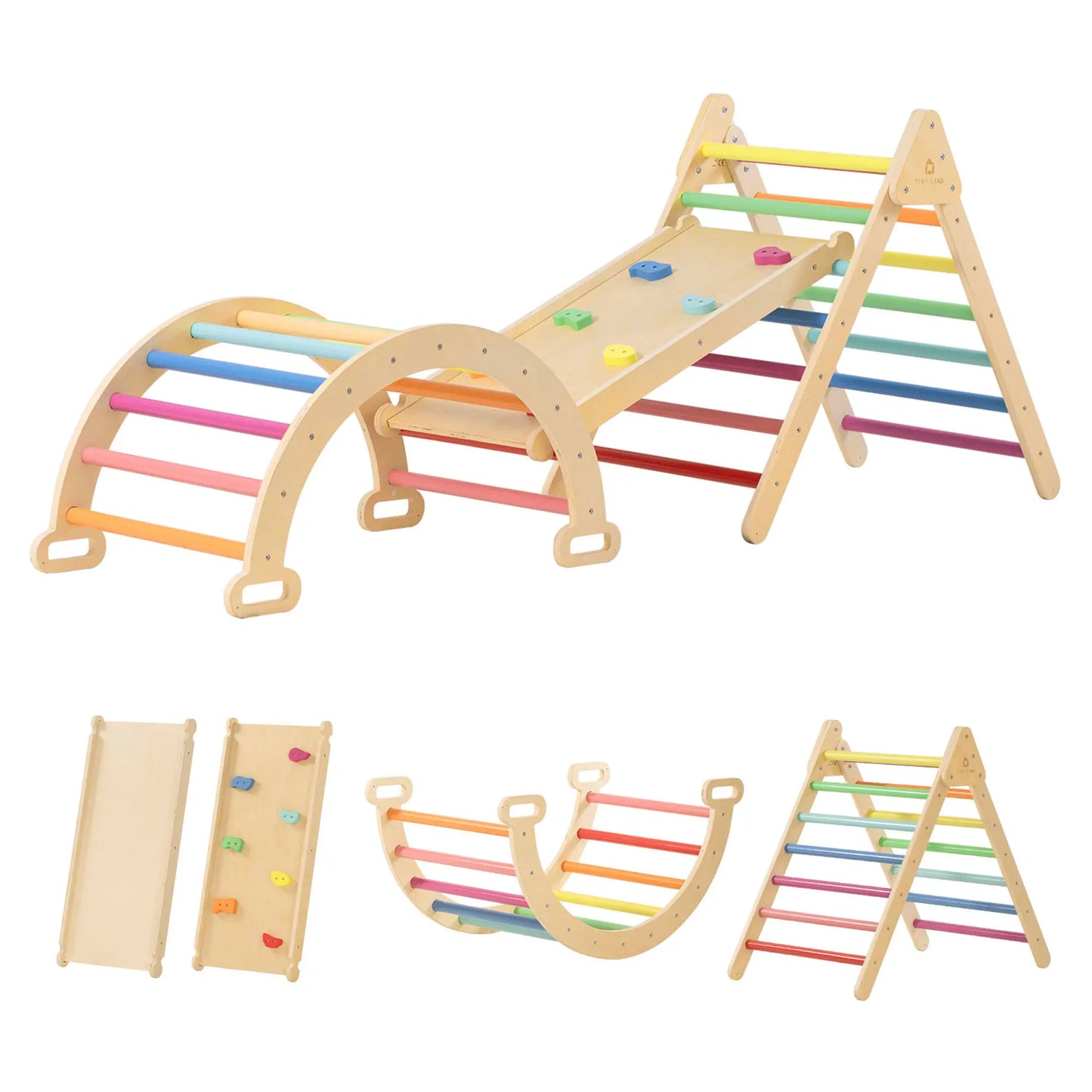 Tiny Land® 7-in-1 Rainbow Climbing Set - TLTGPT007RC