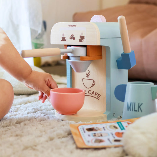 Tiny Land® Wooden Kids Play Coffee Maker Set - WT0009
