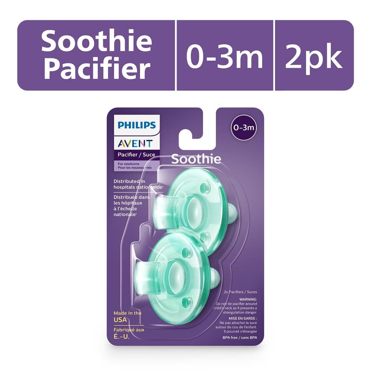 Avent Soothie 0-3m, Green / Green, 2 pack - SCF190-01