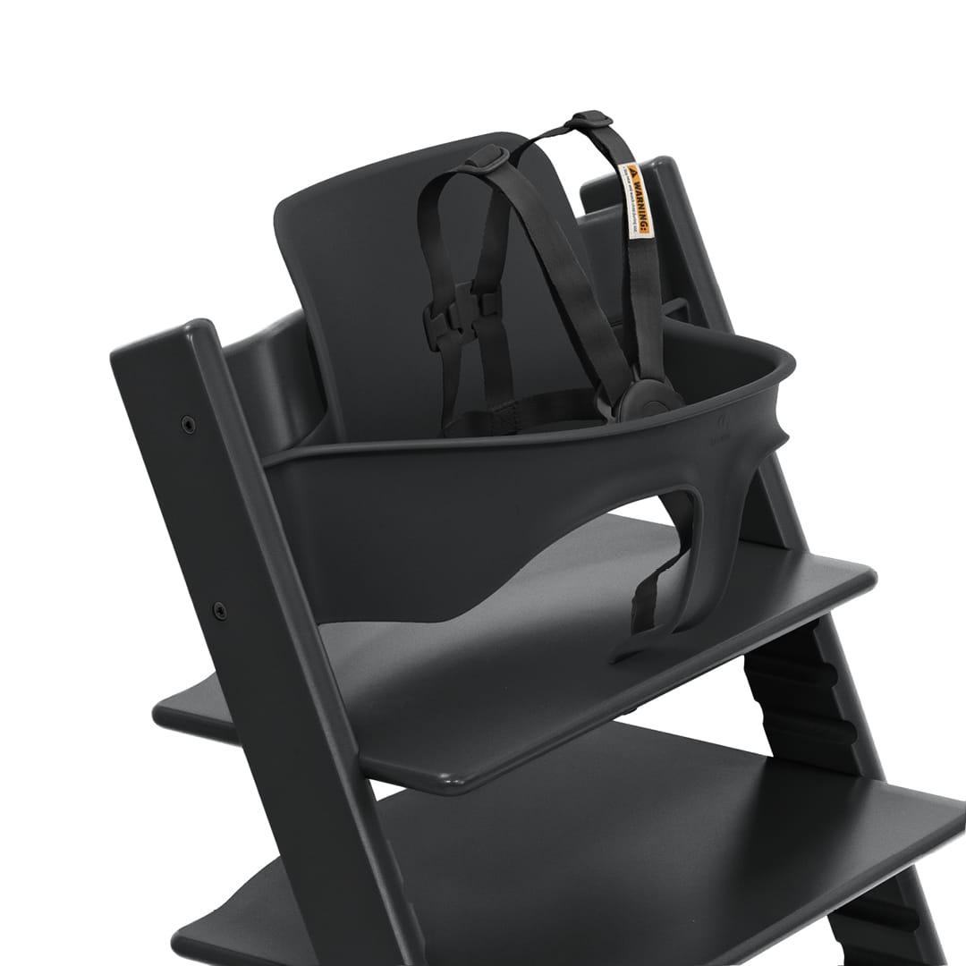 Stokke Tripp Trapp high chair with black baby set and harness