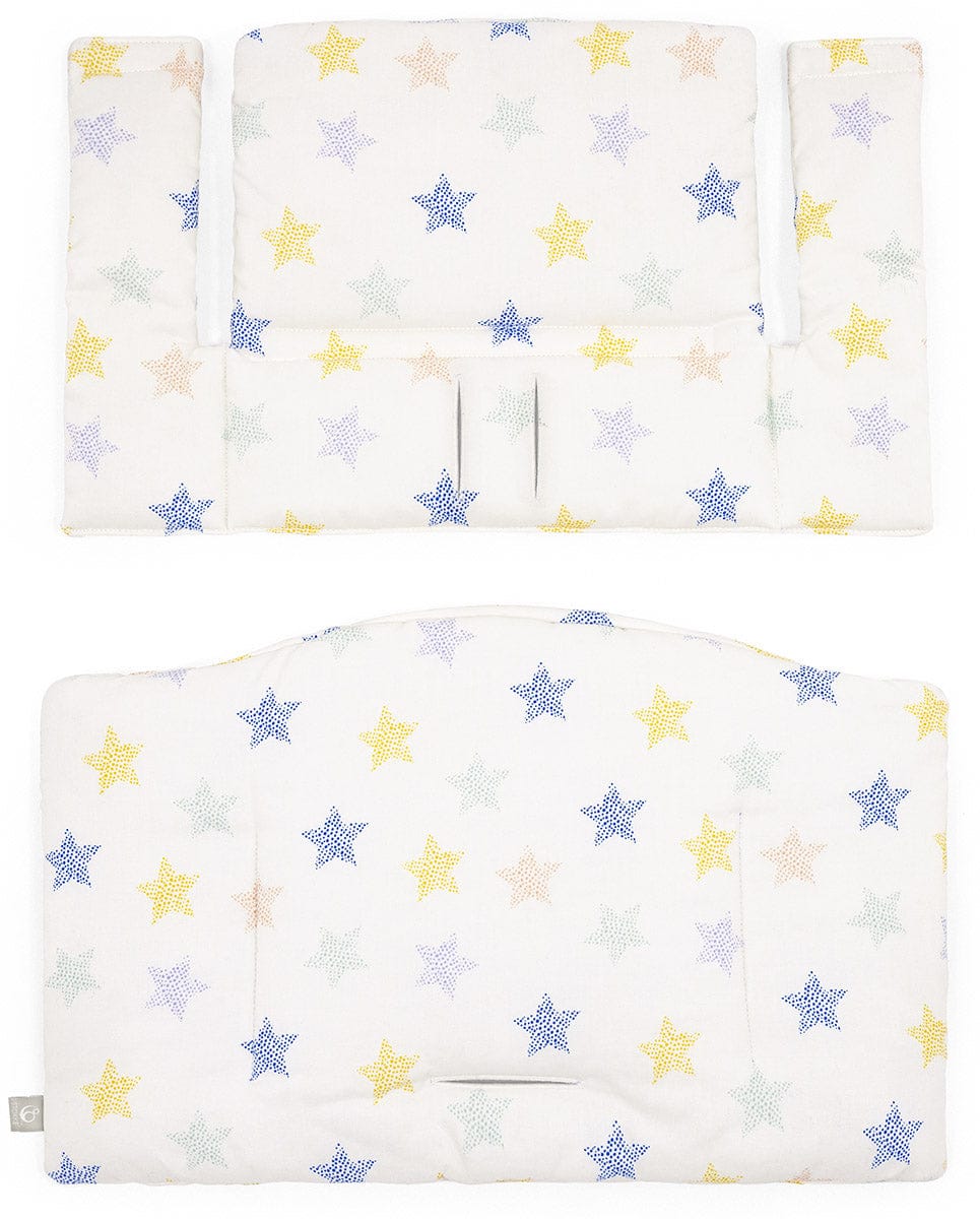 Tripp Trapp High Chair and Cushion with Stokke Tray - Hazy Grey / Stars Multi