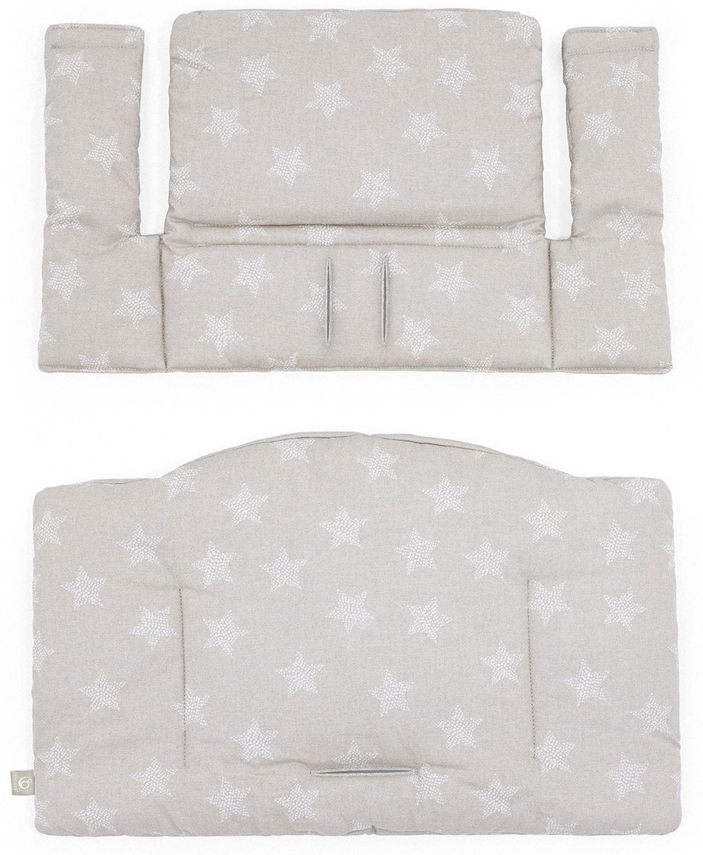 Tripp Trapp High Chair and Cushion with Stokke Tray - White / Stars Silver