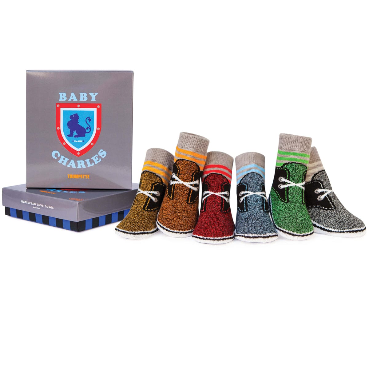 Trumpette Baby Charles Socks - 6 Pair, 0-12 Months - S-1075-A-SB3