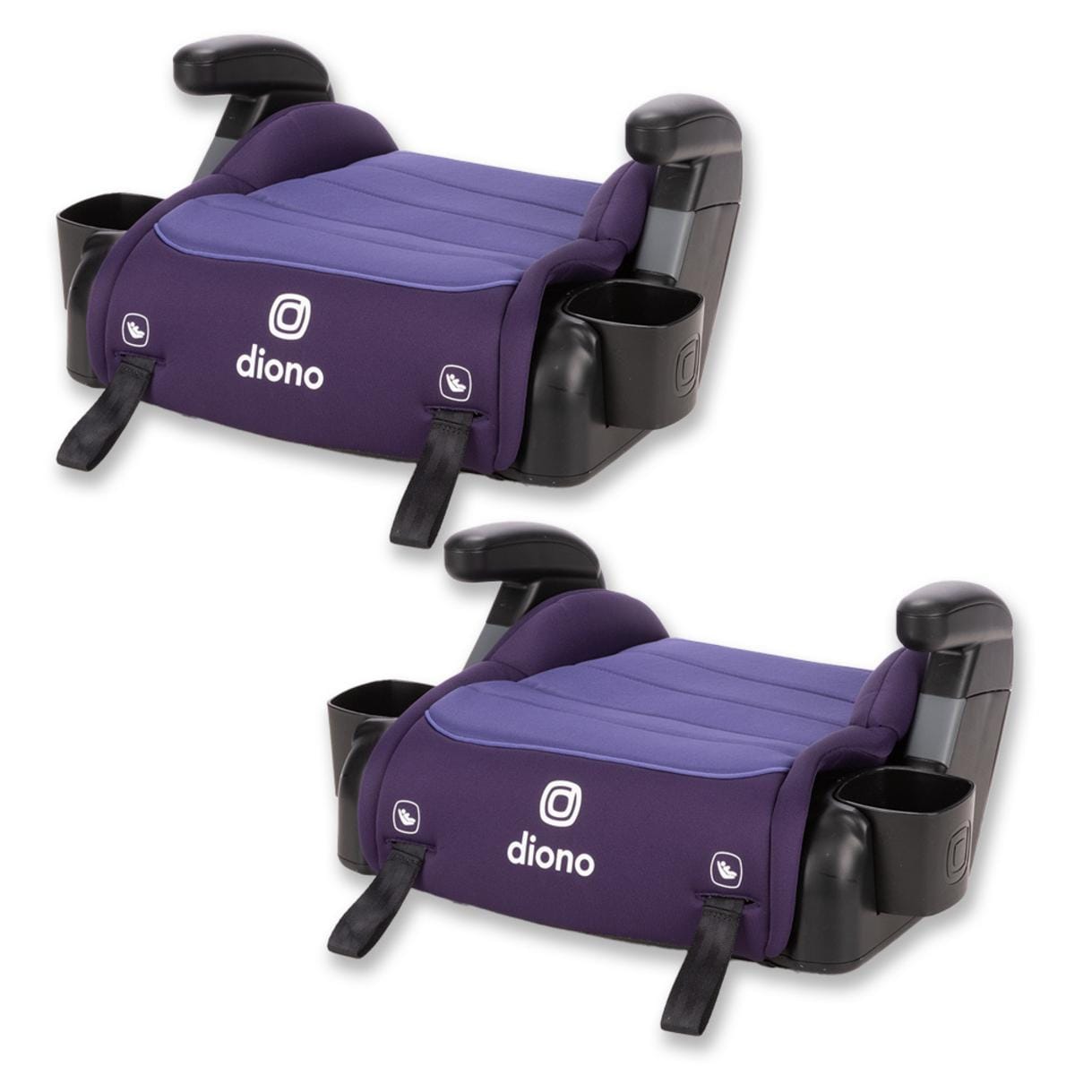 Diono Connect3 RXT Backless Booster Car Seat (Latch), 2 Pack - Purple Wildberry - 56235-NA-01