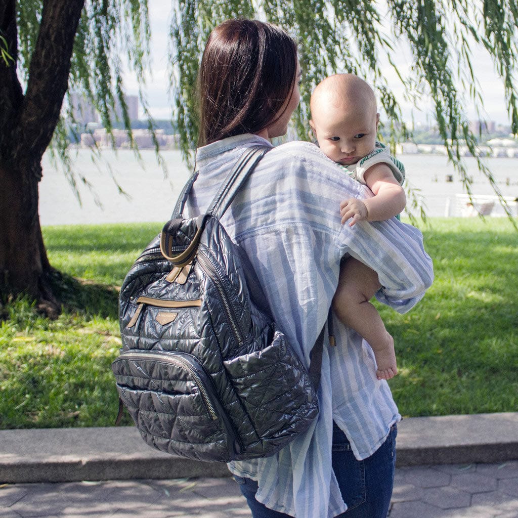 TWELVElittle Companion Backpack Diaper Bag - Pewter