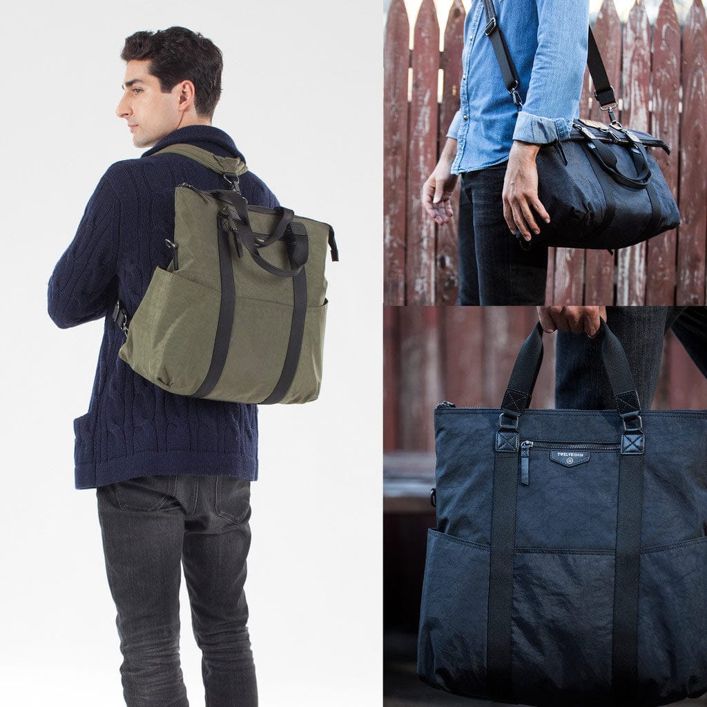 TWELVElittle Unisex Courage 3-in-1 Foldover Tote Diaper Bag - Grey - BG105GR