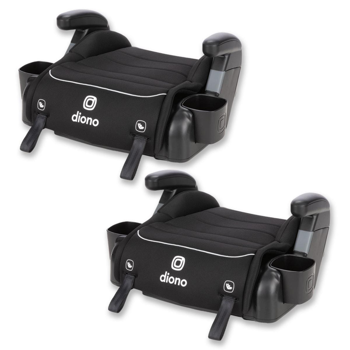 Diono Connect3 RXT Backless Booster Car Seat (Latch), 2 Pack - Black Storm - 56231-NA-01