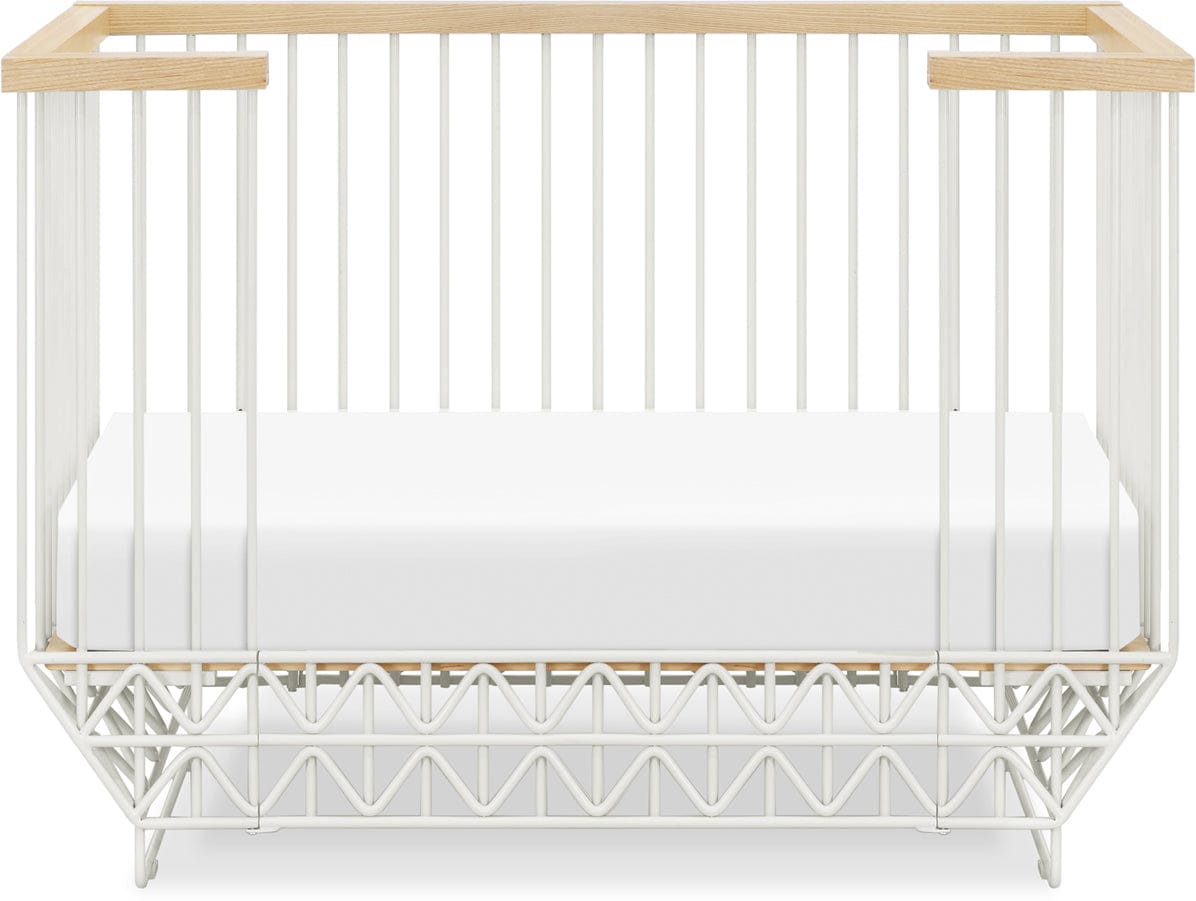 Ubabub Mod 2 in 1 Convertible Crib with Toddler Bed Conversion Kit - Warm White / Natural - US0330RWN