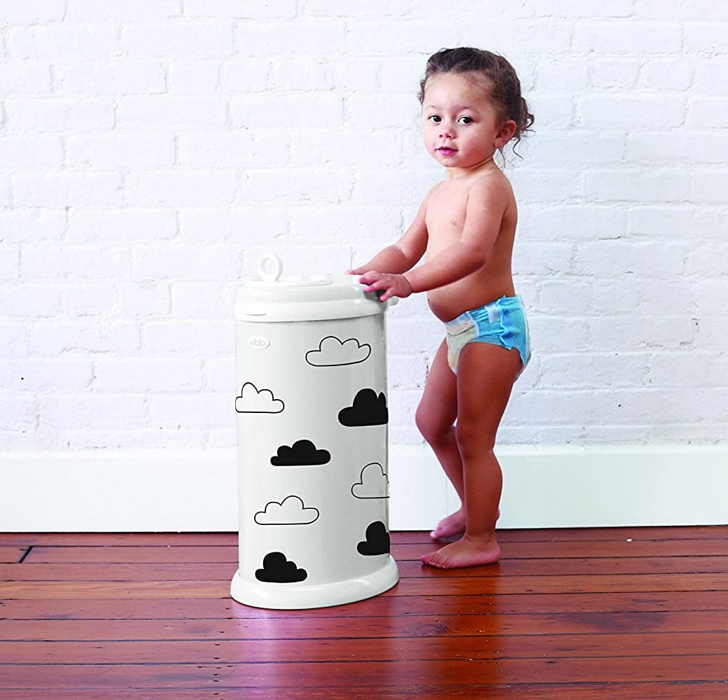Ubbi Diaper Pail - White Clouds
