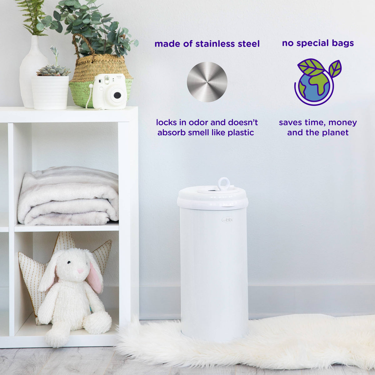 Ubbi Diaper Pail - Open Water