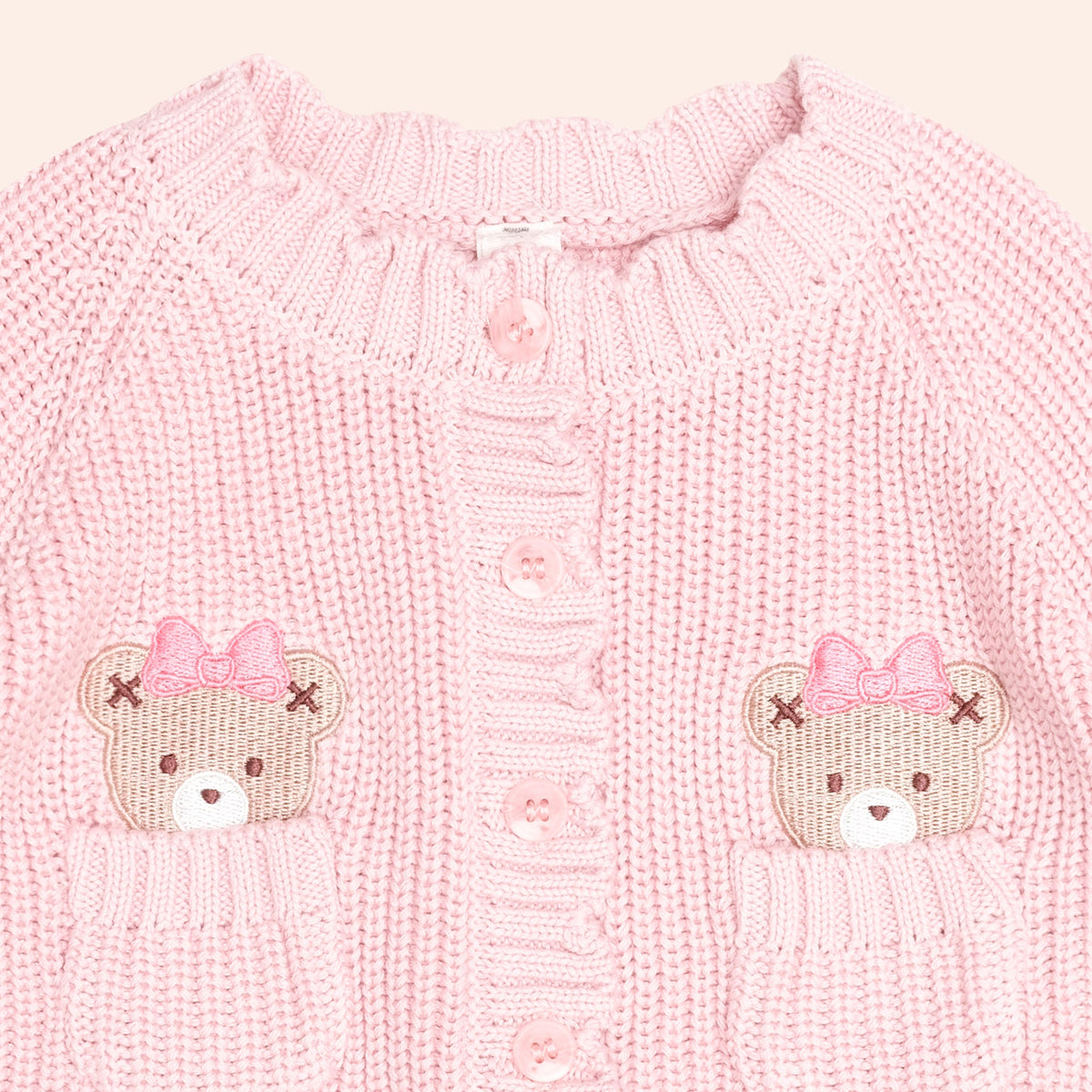 Huxbaby Baby Pink Fisherman Cardi, 0-3M