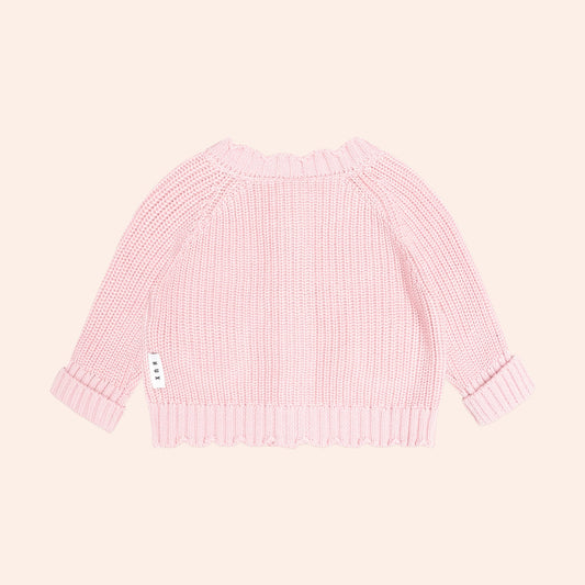 Huxbaby Baby Pink Fisherman Cardi, Newborn