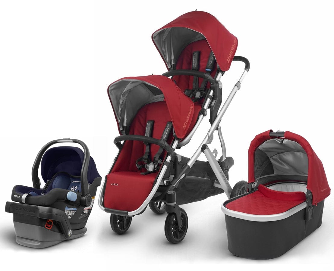 UPPAbaby 2018 Vista Double Stroller + Mesa Car Seat - Denny/Taylor - DBLTRVL-0318-VIS-US-DNY-TAY