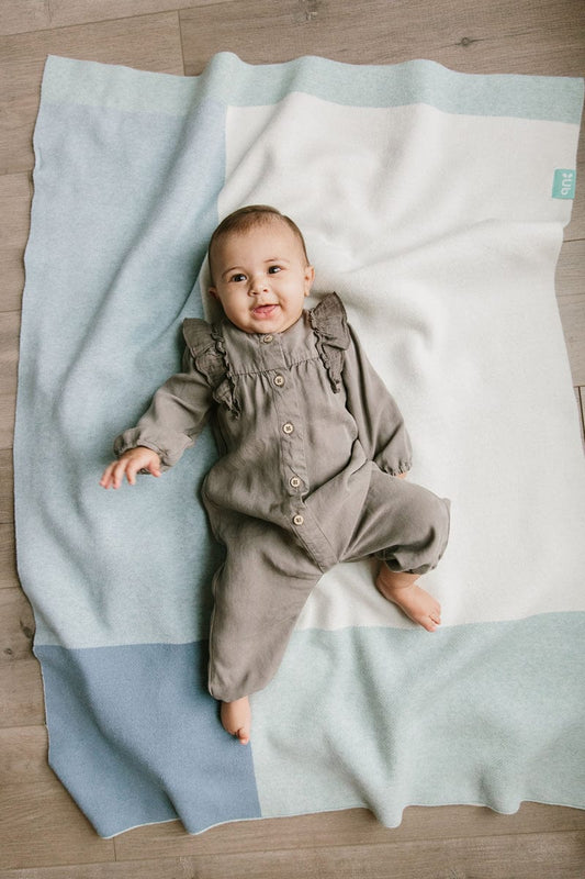 UPPAbaby Knit Blanket - Blue Multi/Color Block - 0918-BLA-WW-BLU