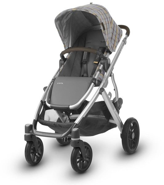 UPPAbaby 2019 VISTA Stroller - Spenser (Grey & Yellow Tartan/Silver/Moss Leather)